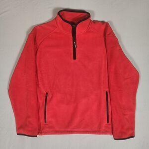 Old Navy L Red 1/4 Zip Fleece Pullover Jacket Mens Large NWT